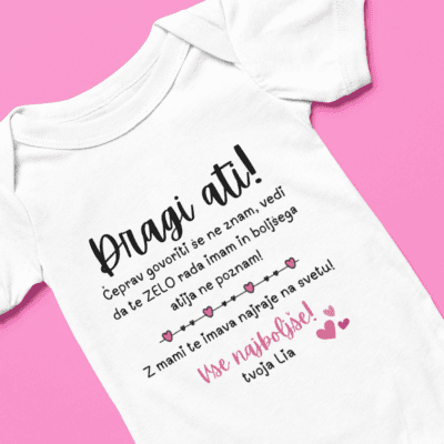 Personaliziran otroški bodi z napisom Vse najboljše ati