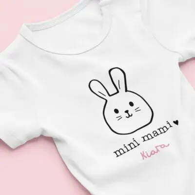 Personaliziran otroški bodi - Mini mami - Zajček z imenom