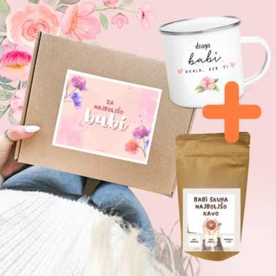 Darilni paket za <span style="font-weight:700;">babice</span> - skodelica + kava