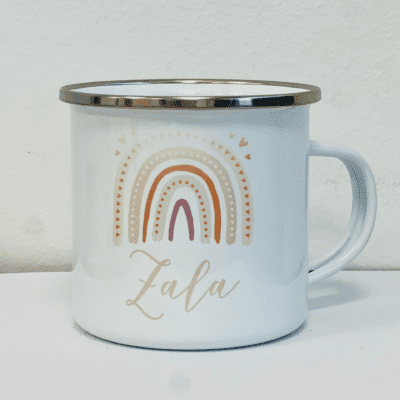 Personalizirana otroška skodelica mavrica Zala #2 – roza... **IZDELEK Z NAPAKO**