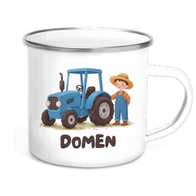 Personalizirana otroška skodelica "moder traktor"
