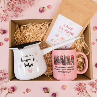 Darilni paket - skodelica + kava + džezva po izbiri